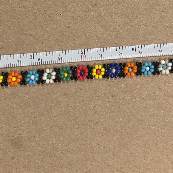 Flower Chain Multifcolor Beaded Bracelet 90s - Picture 5 of 11